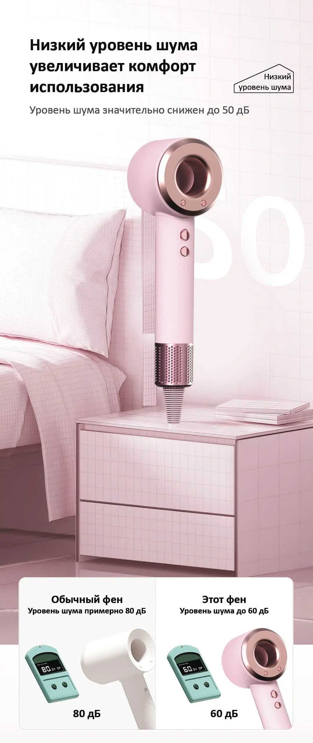 Фен Daiwall G5 – это комфортное использование с низким уровнем шума